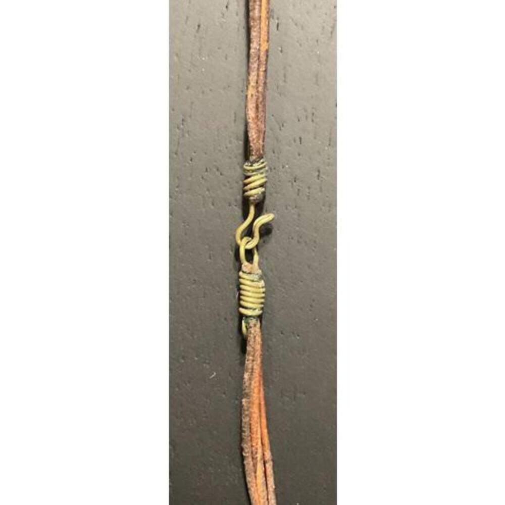 Brown Leather Cord Necklace With Beads And Heart Charm - Picture 3 of 3